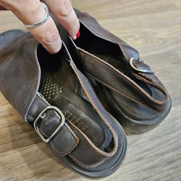 Vtg Westies Open Toe Mules Womens 8.5 Brown Leather Y2K Cottage Boho Brazil - Picture 3 of 10